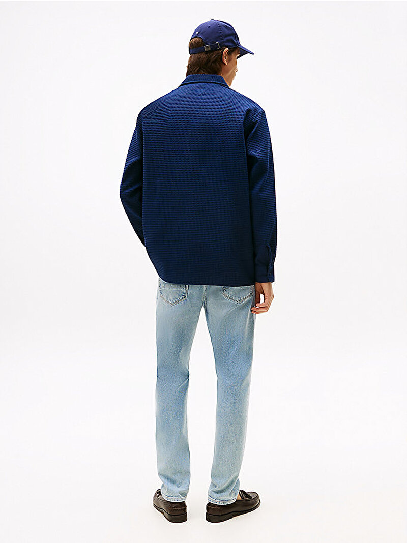 Erkek Waffle Overshirt Gömlek Lacivert MW0MW40535C7G