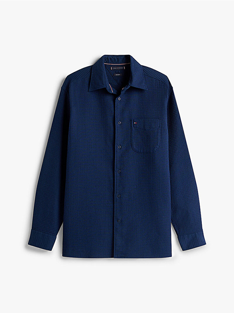 Erkek Waffle Overshirt Gömlek Lacivert MW0MW40535C7G