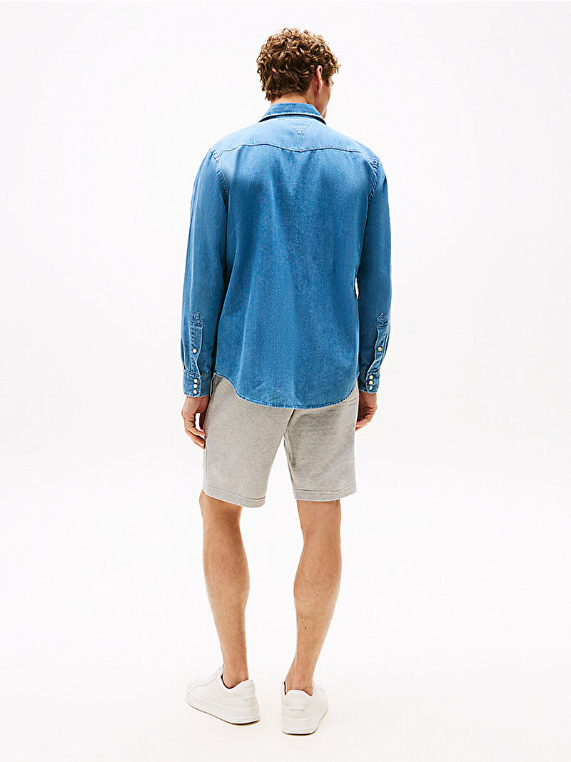 Erkek Lightweight Denim Gömlek Mavi  MW0MW394291A4