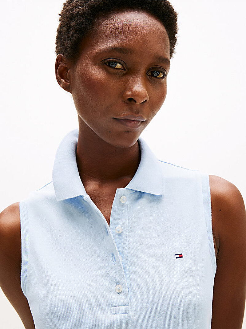 Kadın 1985 Slim Polo T-shirt Mavi  WW0WW46790C1O