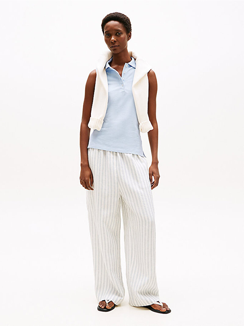 Kadın 1985 Slim Polo T-shirt Mavi  WW0WW46790C1O