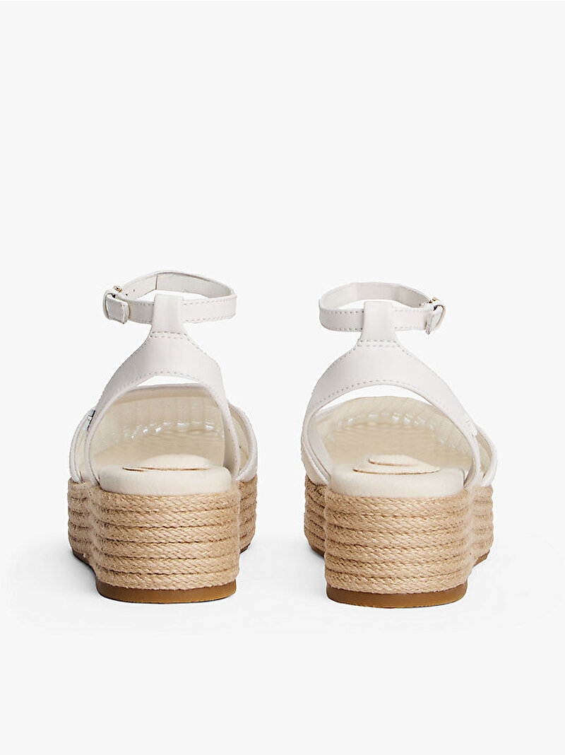 Kadın Knit Mesh Espadril Sandalet Ekru FW0FW08743YBL