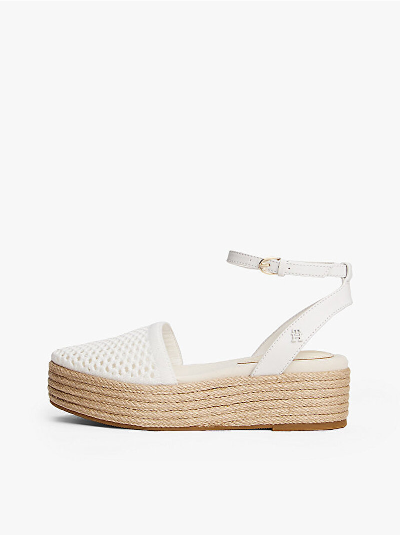 Kadın Knit Mesh Espadril Sandalet Ekru FW0FW08743YBL