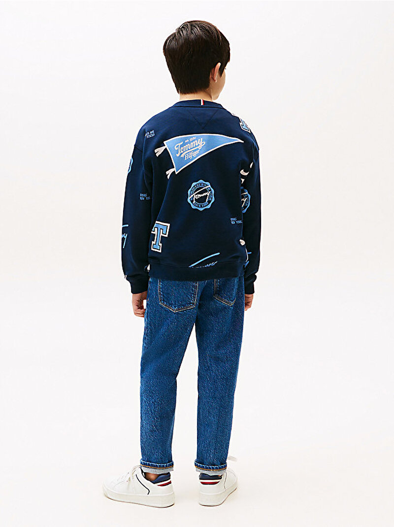 Erkek Çocuk All Over Printed Sweatshirt Lacivert KB0KB09804C1G