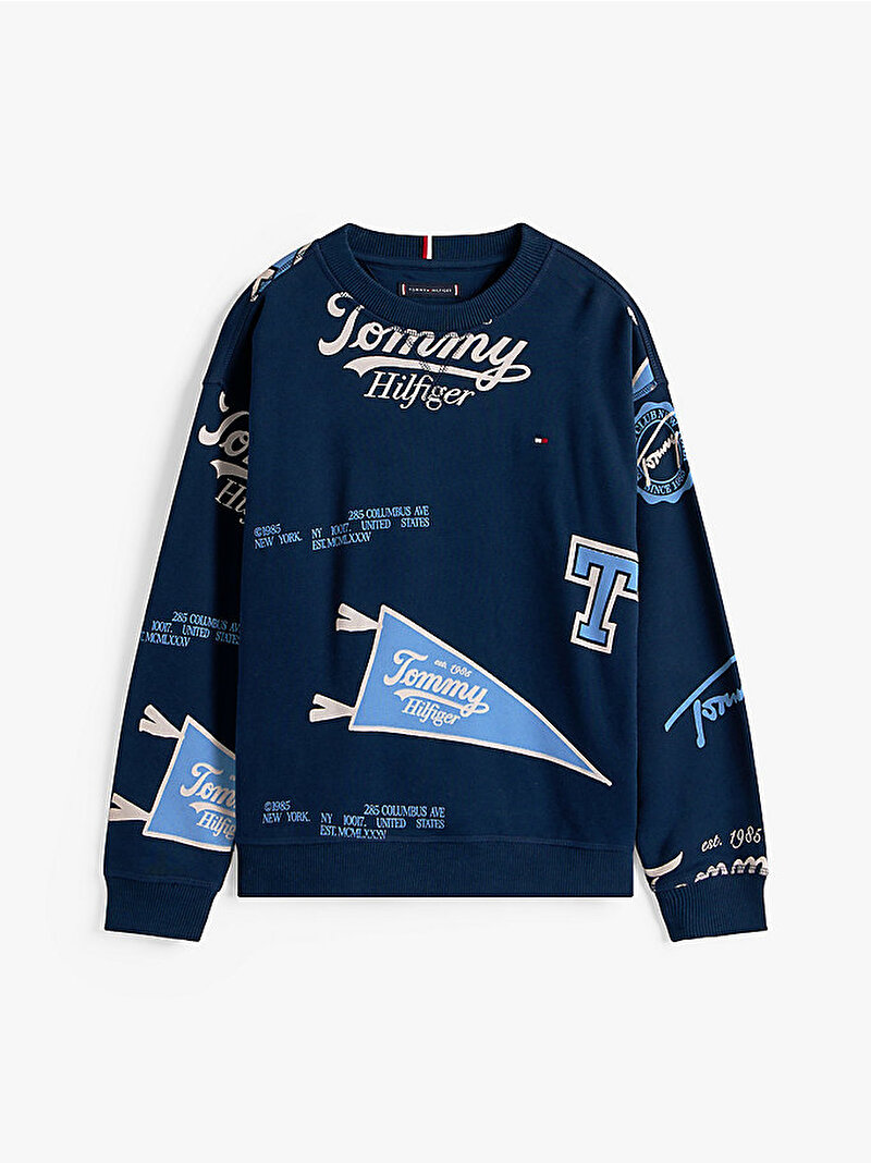 Erkek Çocuk All Over Printed Sweatshirt Lacivert KB0KB09804C1G