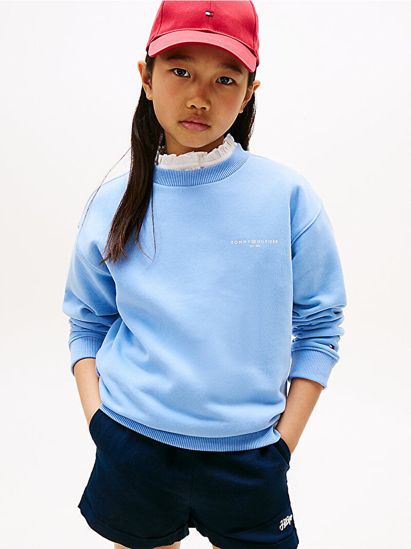 Çocuk Unisex Mini Corp C-Neck Sweatshirt Mavi  KS0KS00640C14