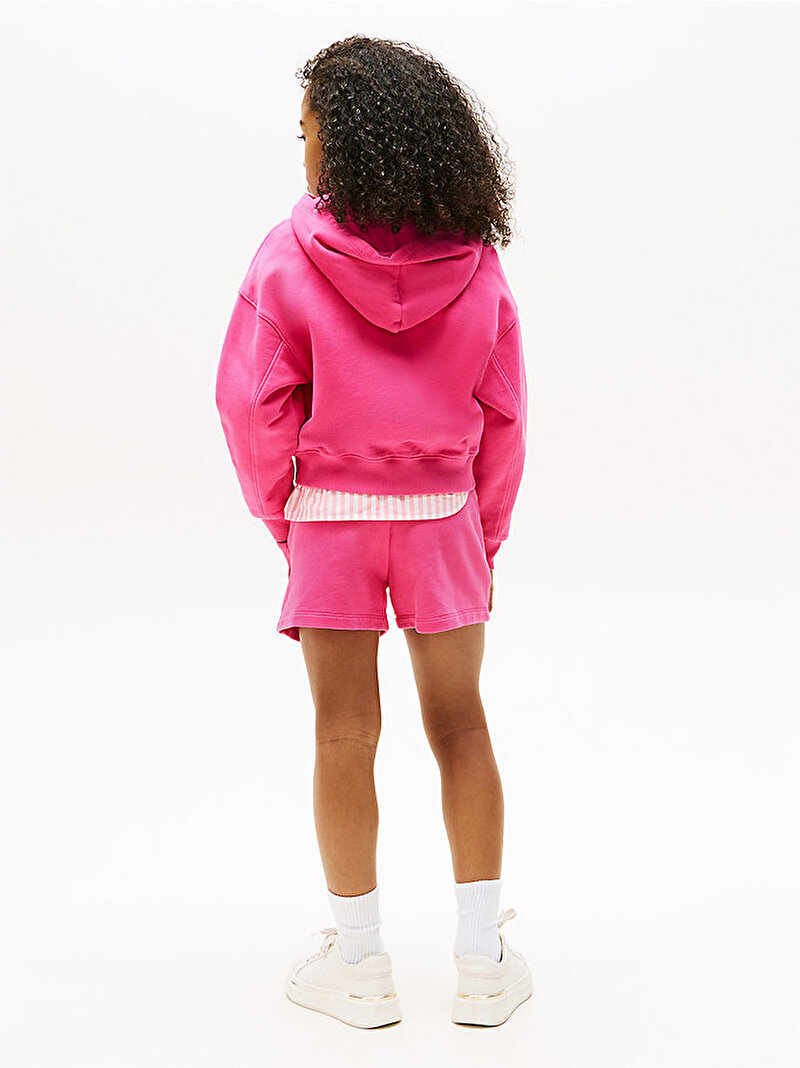 Kız Çocuk Tommy Tonal Flag Hoodie Pembe  KG0KG08690T1I