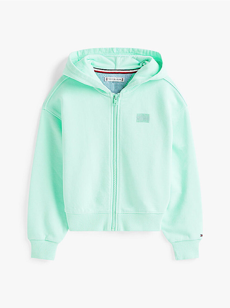 Kız Çocuk Tommy Tonal Flag Hoodie Yeşil KG0KG08690L6Z