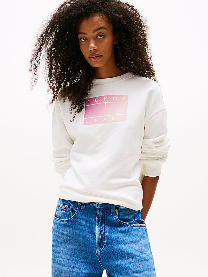 Kadın TJW Relax Gradient Sweatshirt Ekru DW0DW21396YBL