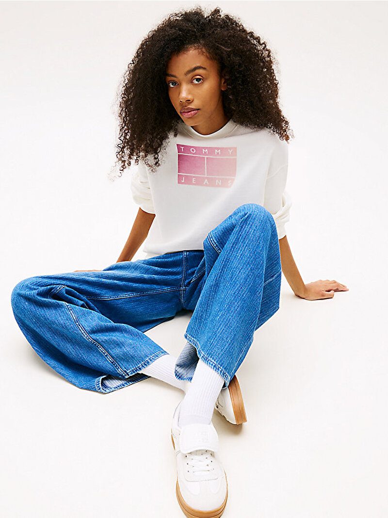 Kadın TJW Relax Gradient Sweatshirt Ekru DW0DW21396YBL