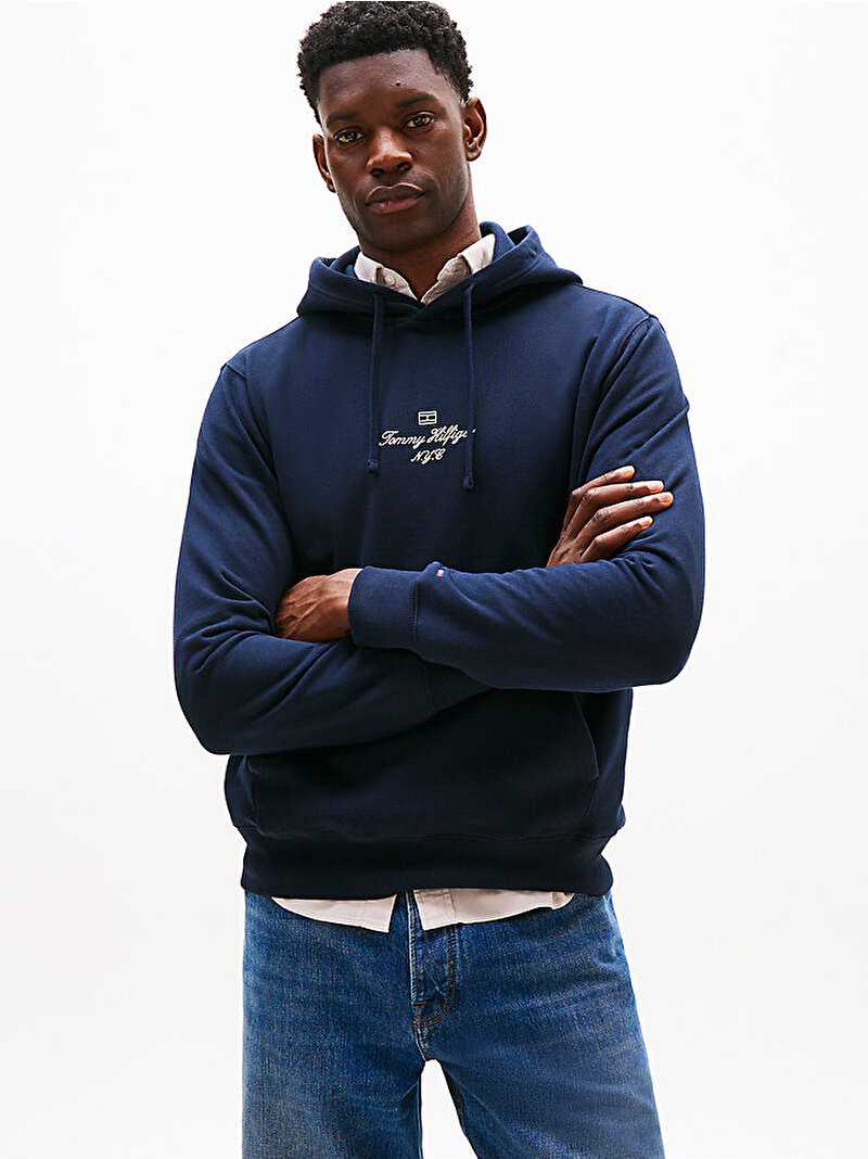 Erkek Outline Flag Sweathsirt Lacivert MW0MW39372DW5