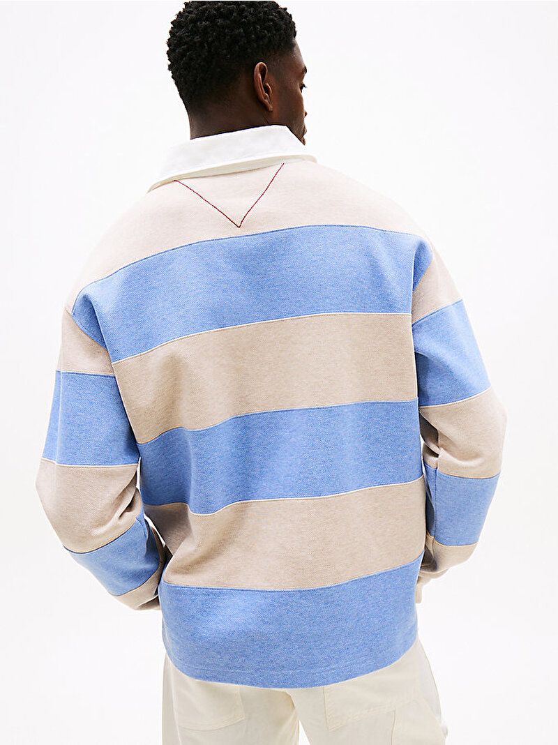 Erkek T1 Interlock Panel Sweatshirt Mavi  MW0MW39609ADT