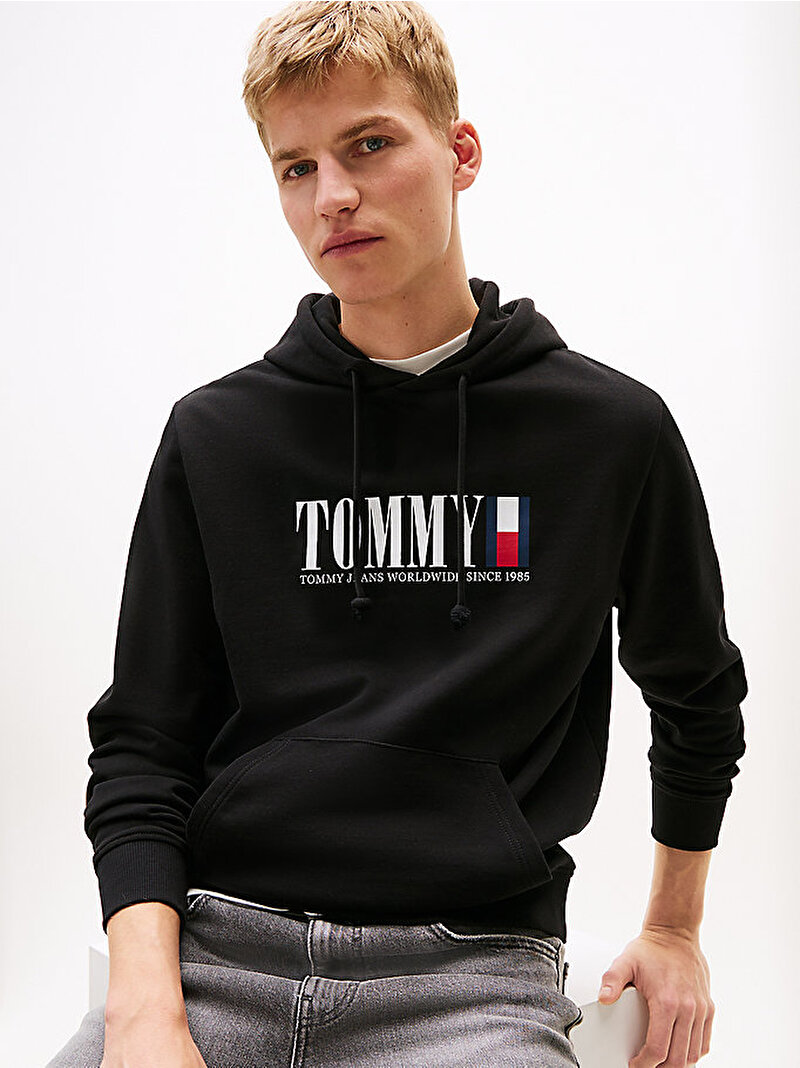 Erkek TJM Regular DNA Graphic Sweatshirt Siyah DM0DM22144BDS