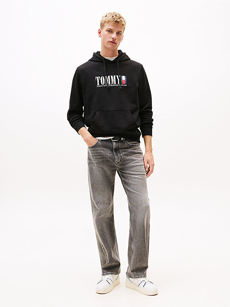Erkek TJM Regular DNA Graphic Sweatshirt Siyah DM0DM22144BDS