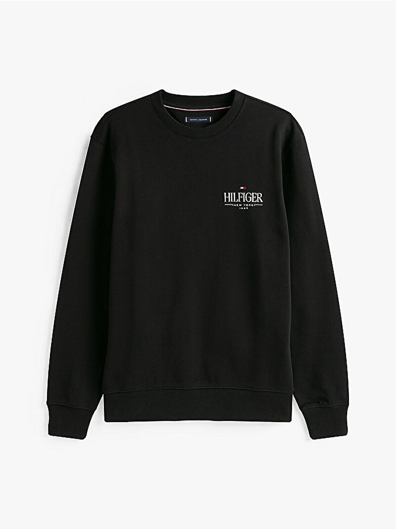 Erkek Hilfiger Stacked Sweatshirt Siyah MW0MW39376BDS