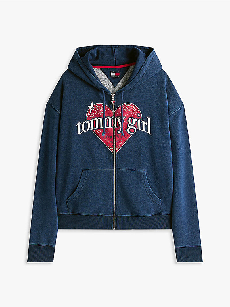 Kadın Tommy Girl Fermuarlı Sweatshirt Lacivert DN0DN00078DW5