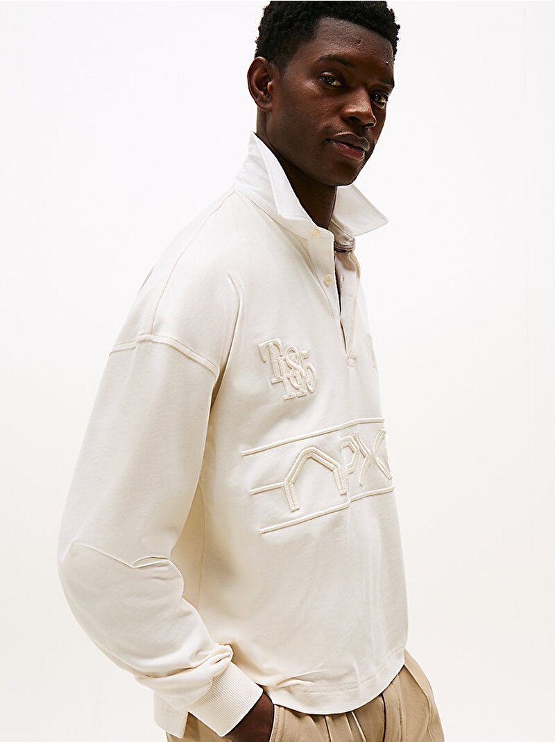 Erkek APXGP Rugby Sweatshirt Ekru MW0MW41388Z00