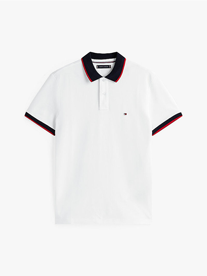 Erkek Contrast Collar Polo T-shirt Beyaz  MW0MW39541YBR