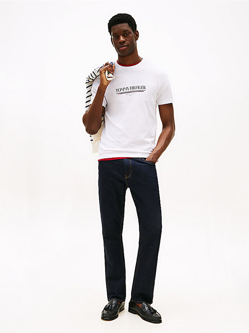 Erkek Brand Love Hilfiger T-shirt Beyaz  MW0MW40324YBR