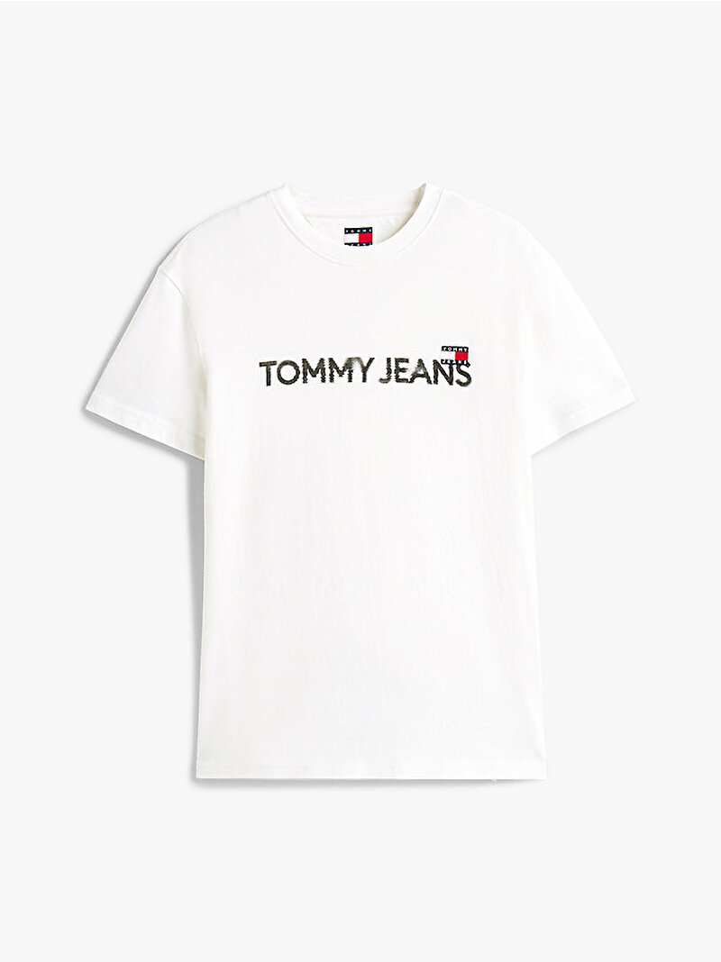 Erkek TJM Regular Badge Play T-shirt Ekru DM0DM21585YBL