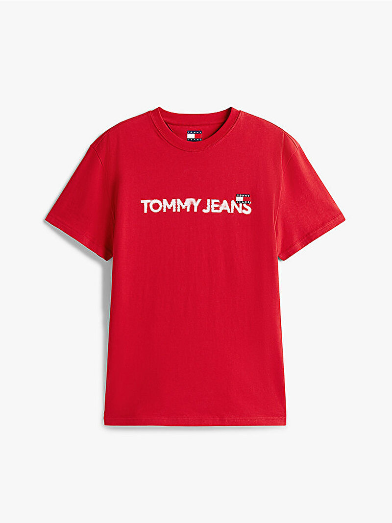 Erkek TJM Regular Badge Play T-shirt Kırmızı DM0DM21585XLE