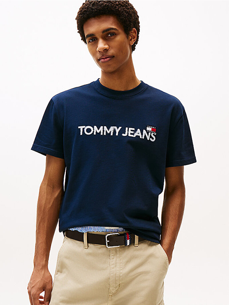 Erkek TJM Regular Badge Play T-shirt Lacivert DM0DM21585C1G