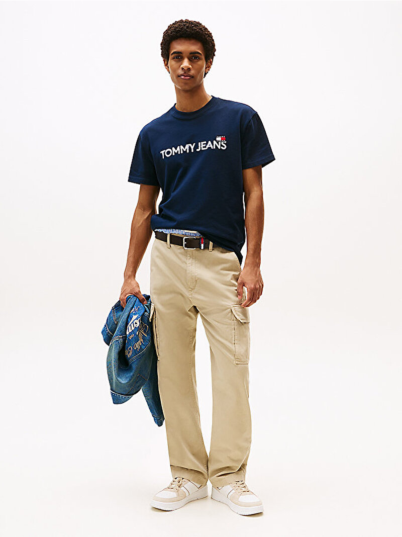 Erkek TJM Regular Badge Play T-shirt Lacivert DM0DM21585C1G
