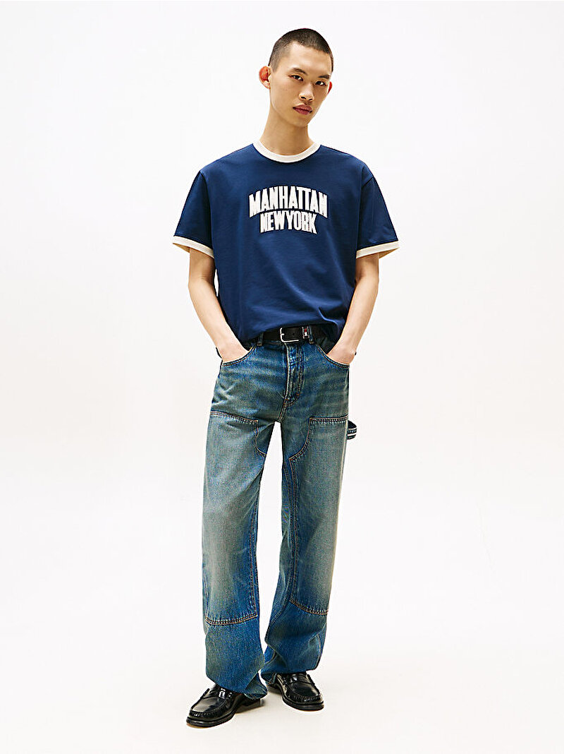 Erkek TJC Relax Ringer Varsity T-shirt Lacivert DM0DM21587C1G