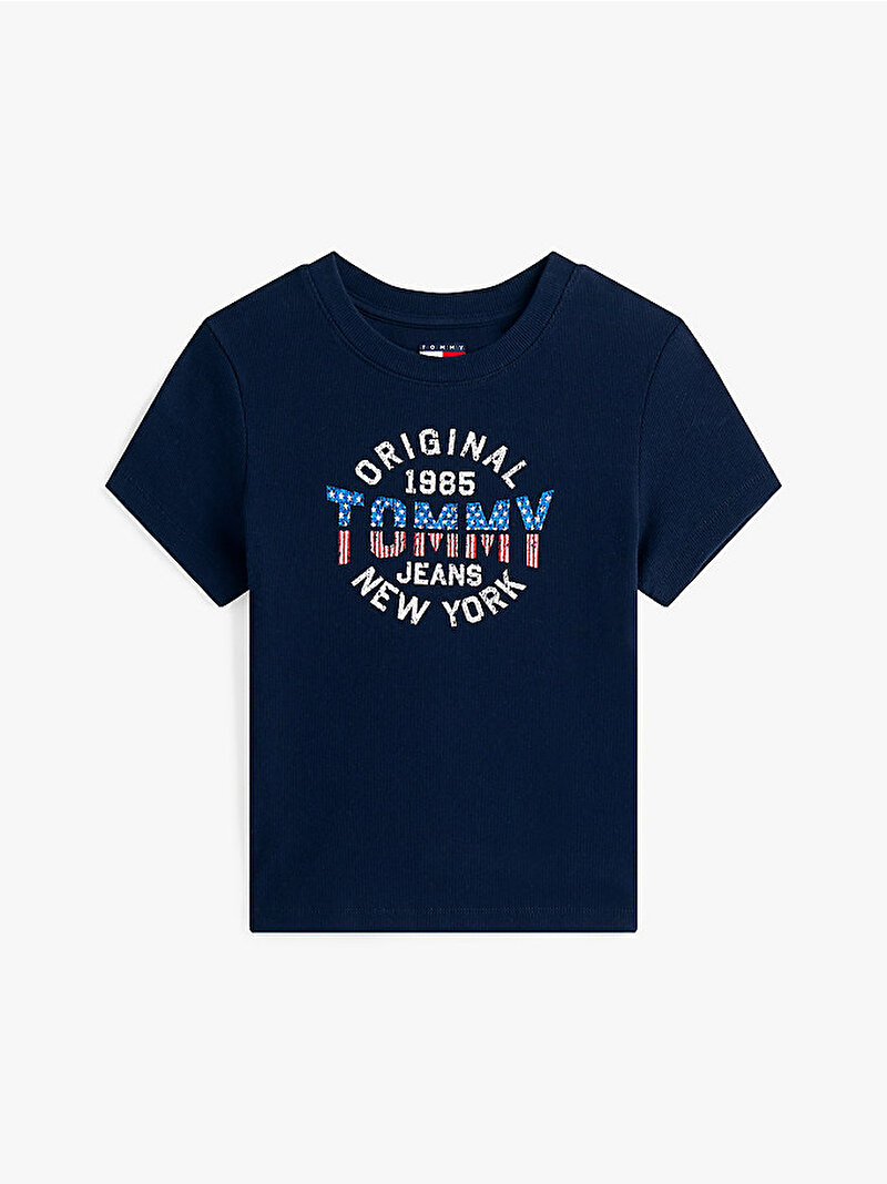 Kadın TJW Slim Tommy T-shirt Lacivert DW0DW21421C1G