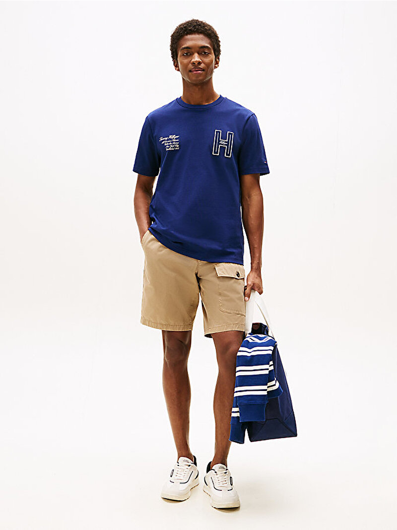 Erkek Varsity Hilfiger T-shirt Lacivert MW0MW39364C7G