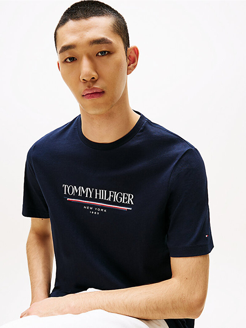 Erkek Brand Love Hilfiger T-shirt Lacivert MW0MW40324DW5