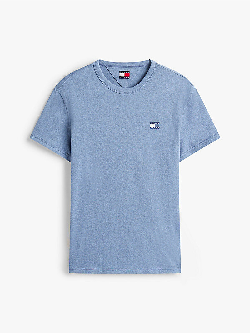 Erkek TJM Regular Badge T-shirt Mavi  DM0DM20322DOM