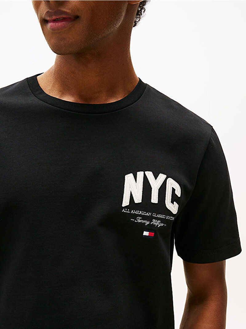 Erkek Hilfiger NYC T-shirt Siyah MW0MW40427BDS