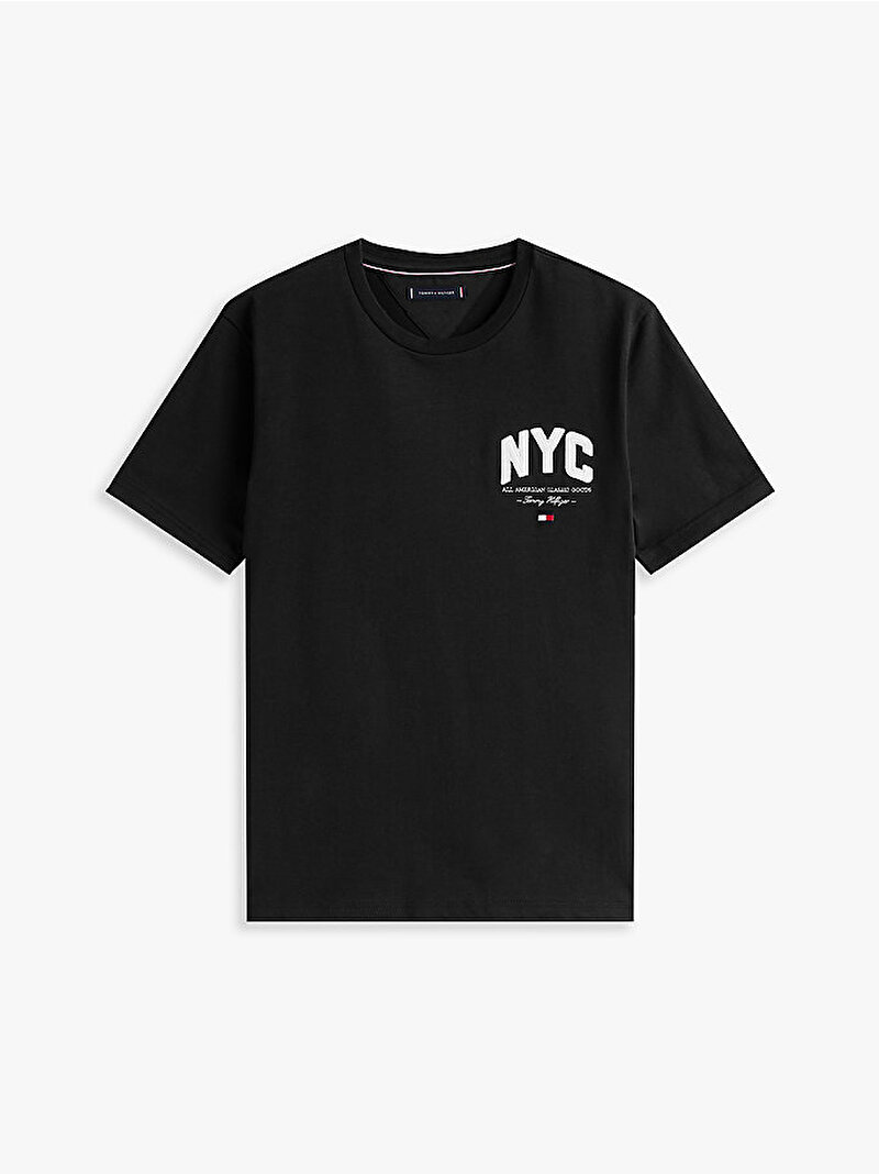 Erkek Hilfiger NYC T-shirt Siyah MW0MW40427BDS