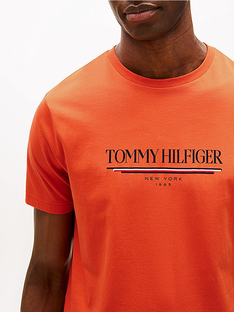 Erkek Brand Love Hilfiger T-shirt Turuncu MW0MW40324SCX