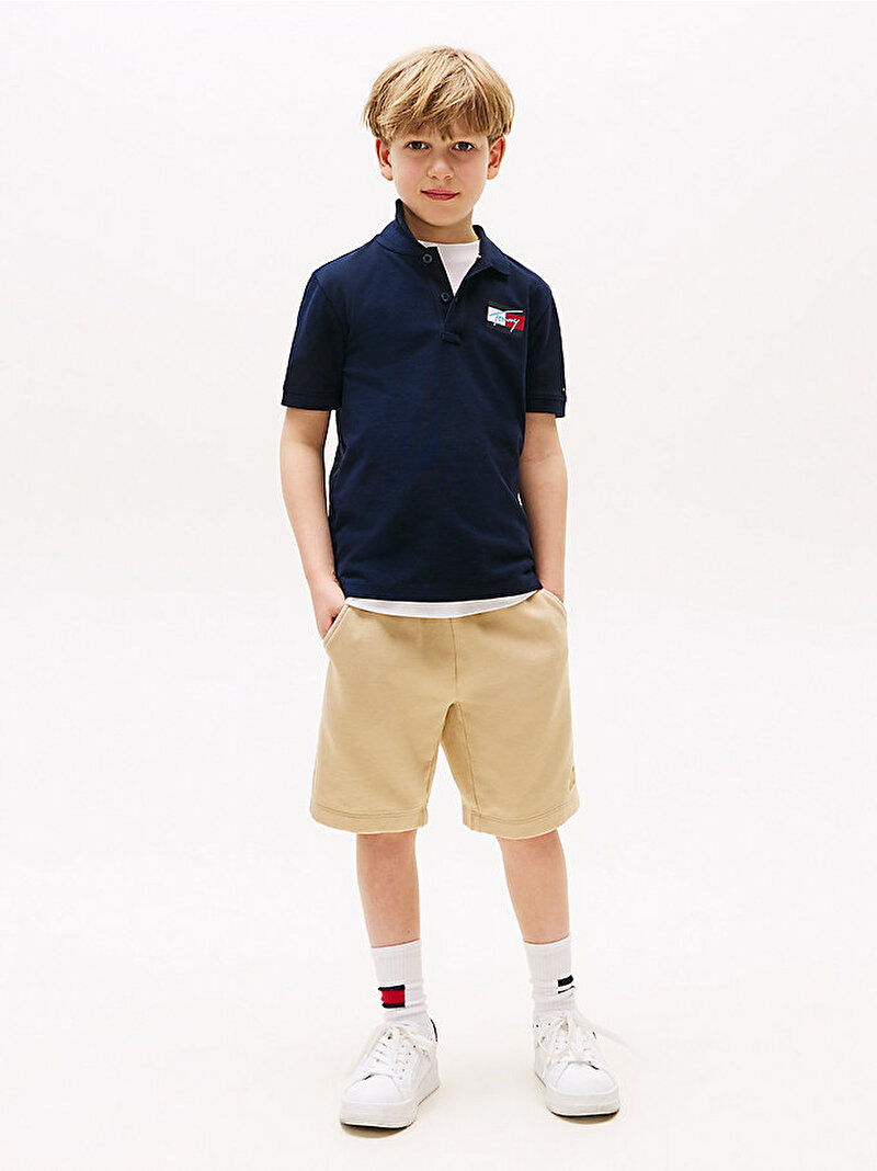 Erkek Çocuk TOMMY Flag Polo T-shirt Lacivert KB0KB09711C1G