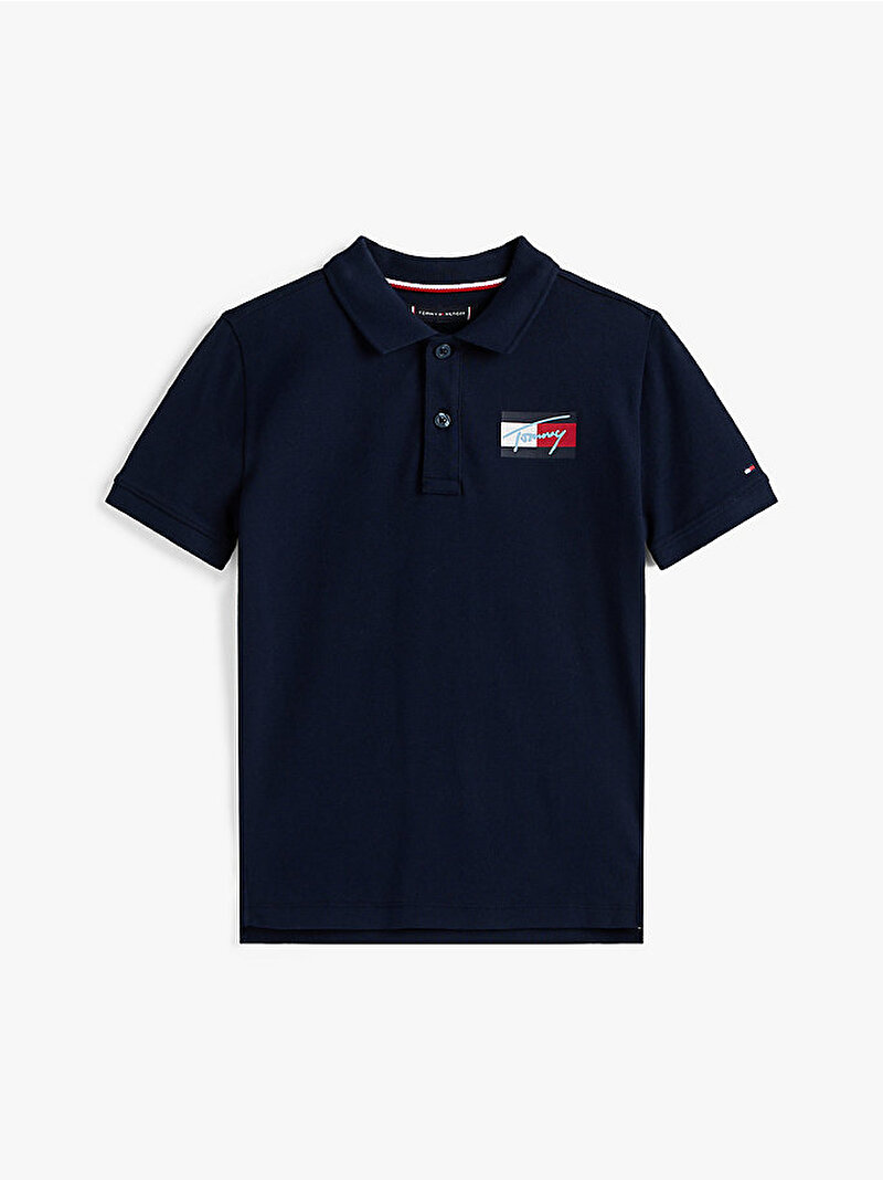 Erkek Çocuk TOMMY Flag Polo T-shirt Lacivert KB0KB09711C1G