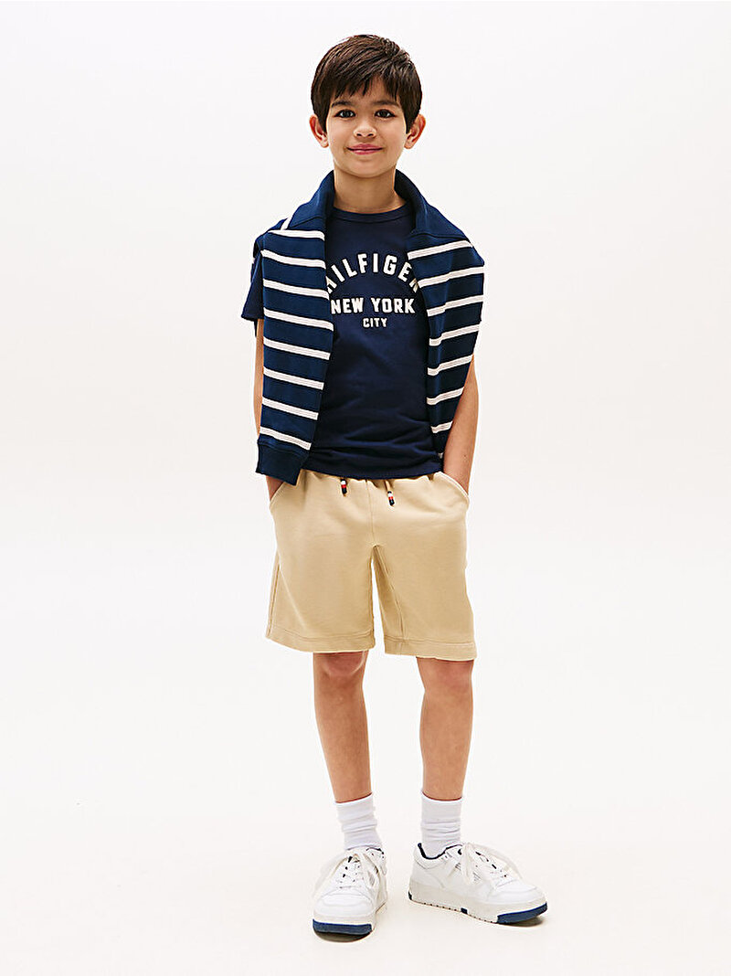 Erkek Çocuk Curved Hilfiger Graphic T-shirt Lacivert KB0KB09800C1G