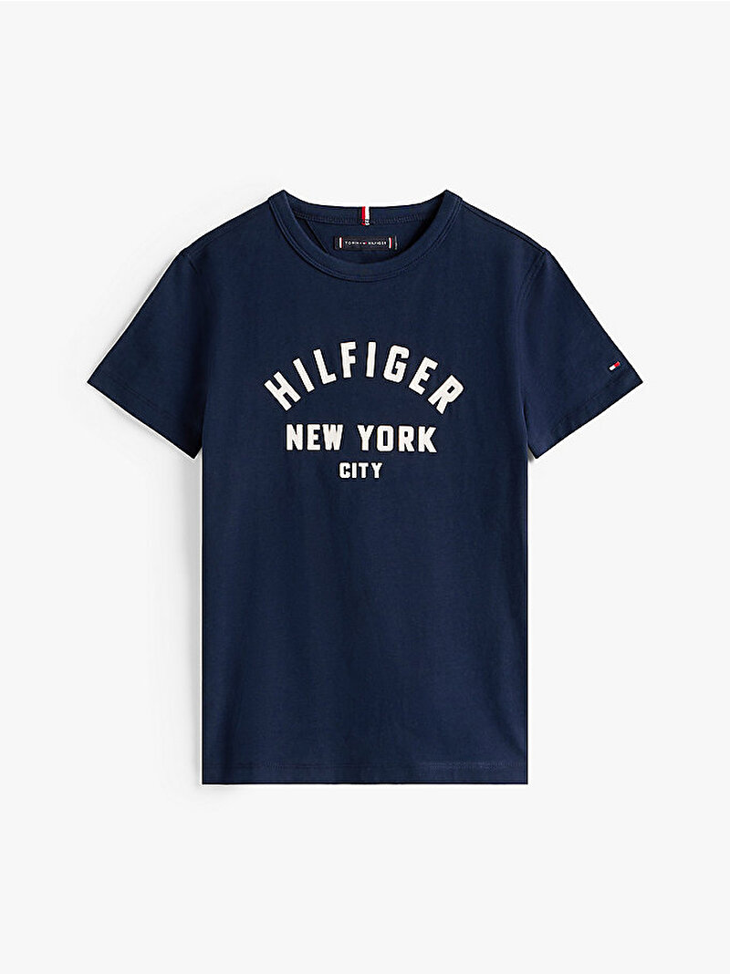 Erkek Çocuk Curved Hilfiger Graphic T-shirt Lacivert KB0KB09800C1G