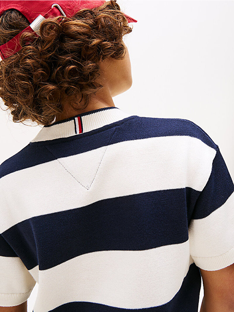 Erkek Çocuk Rugby Stripe T-shirt Lacivert KB0KB09809C1G
