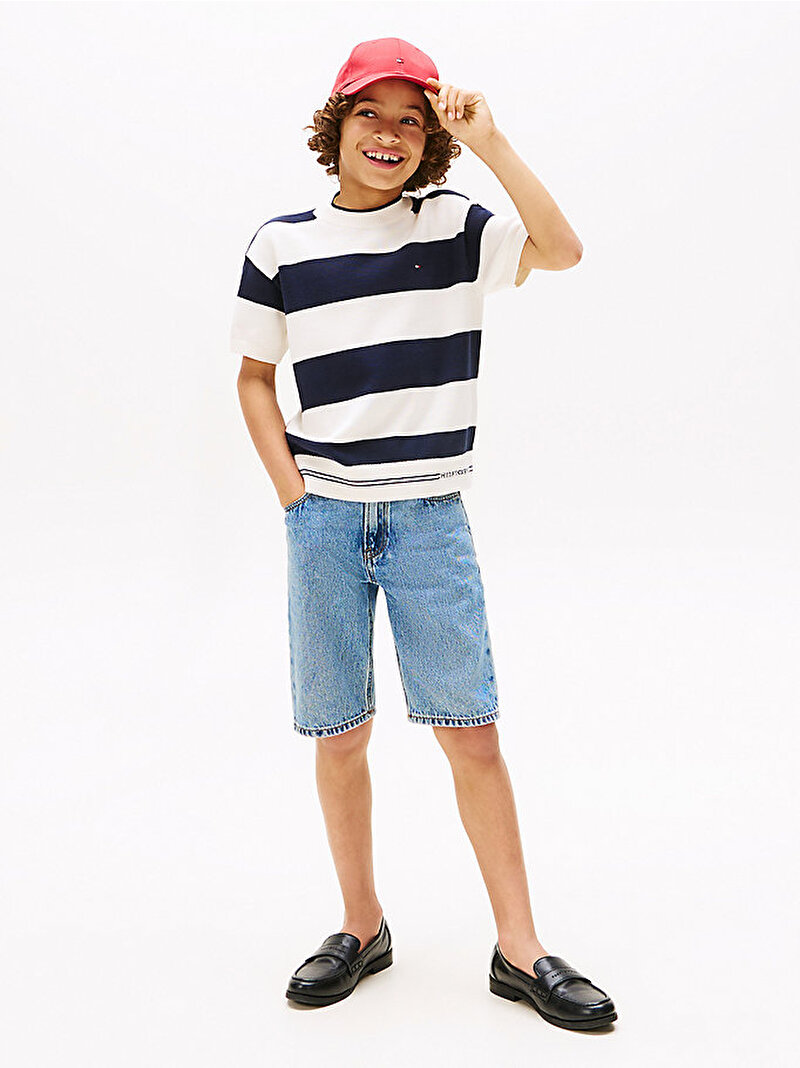 Erkek Çocuk Rugby Stripe T-shirt Lacivert KB0KB09809C1G