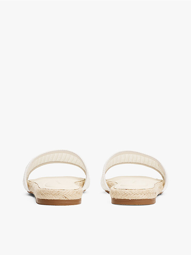 Kadın Knit Mesh Espadril Terlik Ekru FW0FW08744YBL