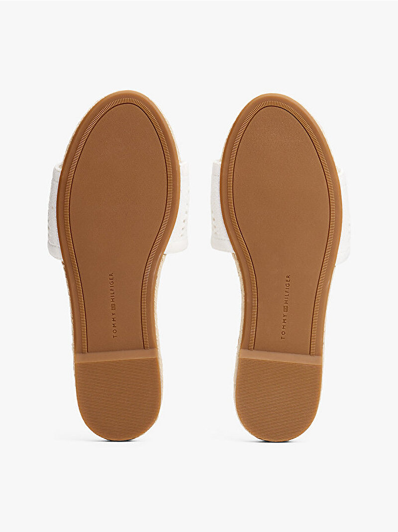 Kadın Knit Mesh Espadril Terlik Ekru FW0FW08744YBL