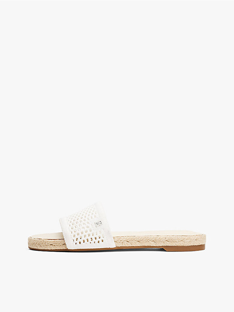 Kadın Knit Mesh Espadril Terlik Ekru FW0FW08744YBL
