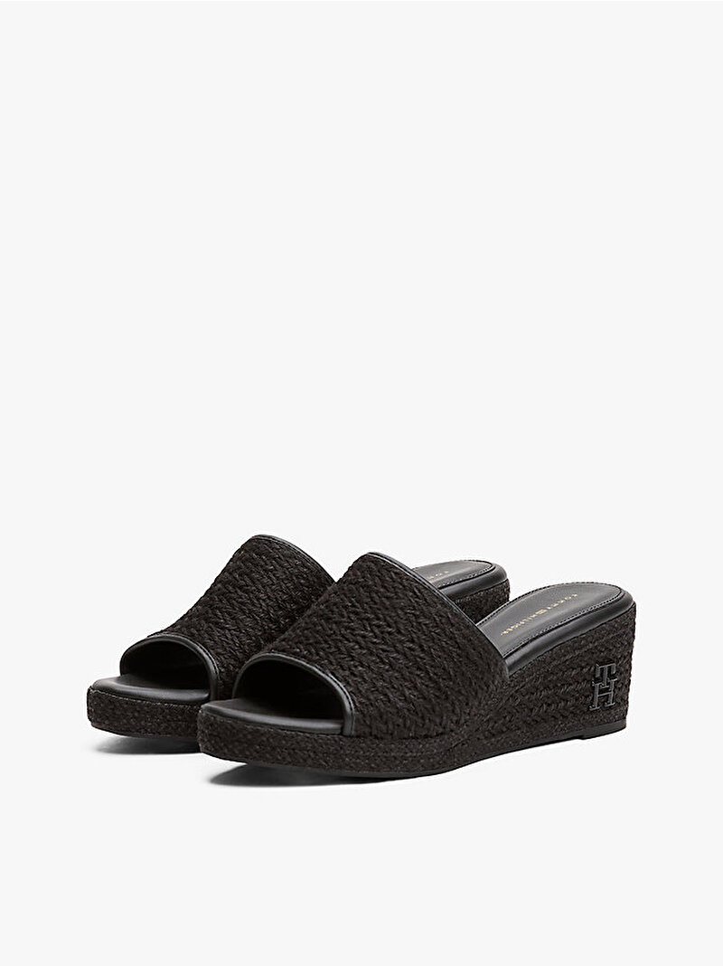 Kadın TH Rope Wedge Espadril Terlik Siyah FW0FW07927BDS