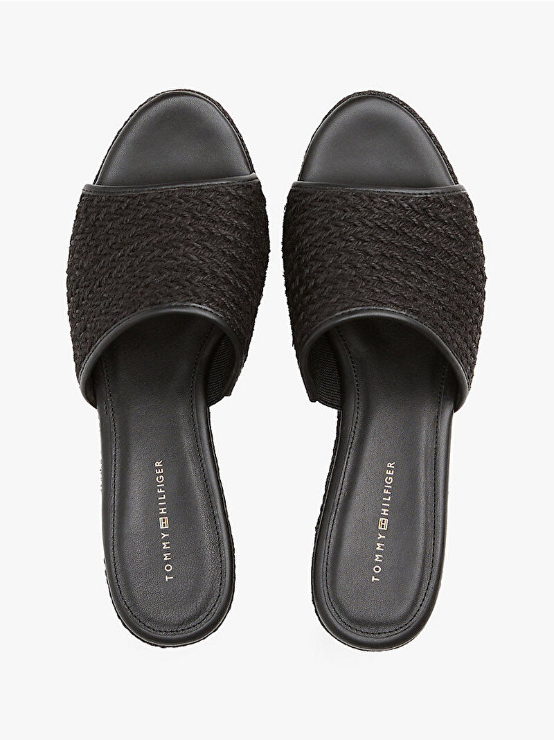 Kadın TH Rope Wedge Espadril Terlik Siyah FW0FW07927BDS