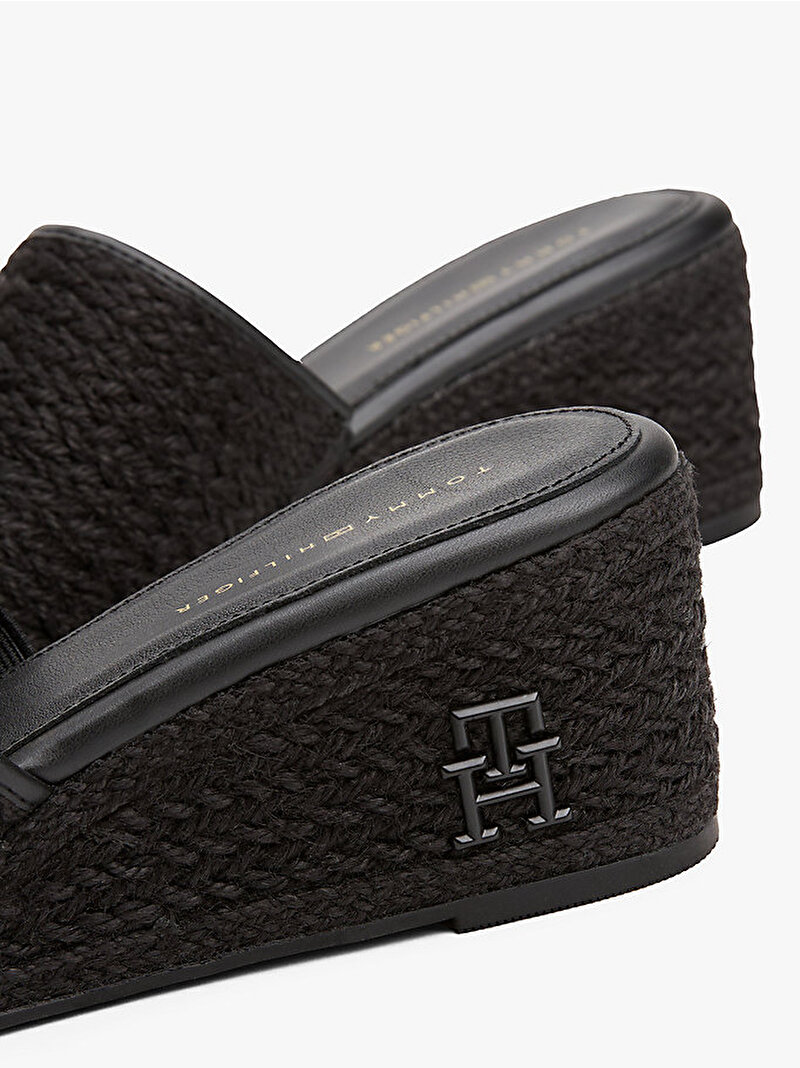 Kadın TH Rope Wedge Espadril Terlik Siyah FW0FW07927BDS