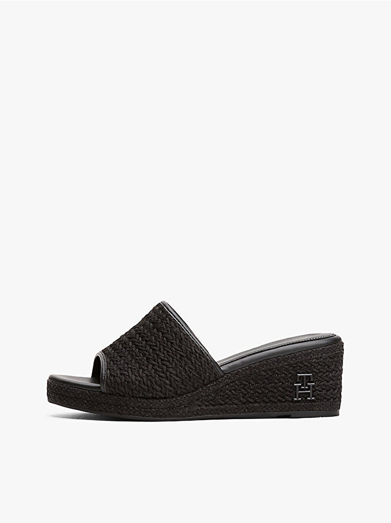 Kadın TH Rope Wedge Espadril Terlik Siyah FW0FW07927BDS