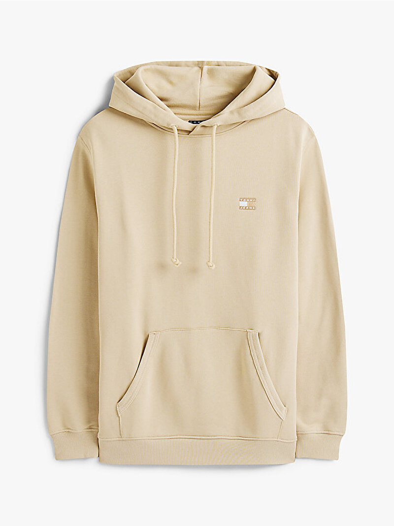 Erkek TJM Regular Badge Hoodie Bej  DM0DM20258RBV