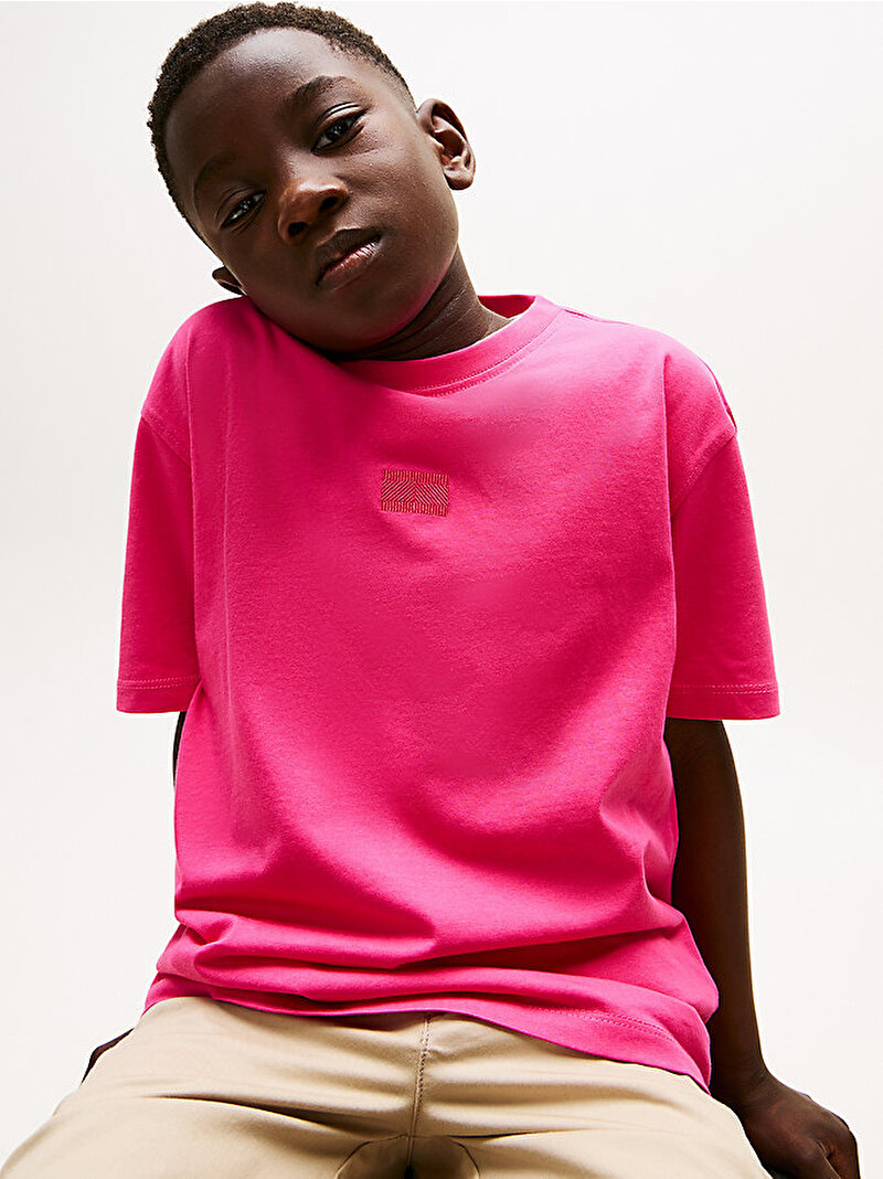 Erkek Çocuk Tonal Flag T-shirt Pembe  KB0KB09727T1I